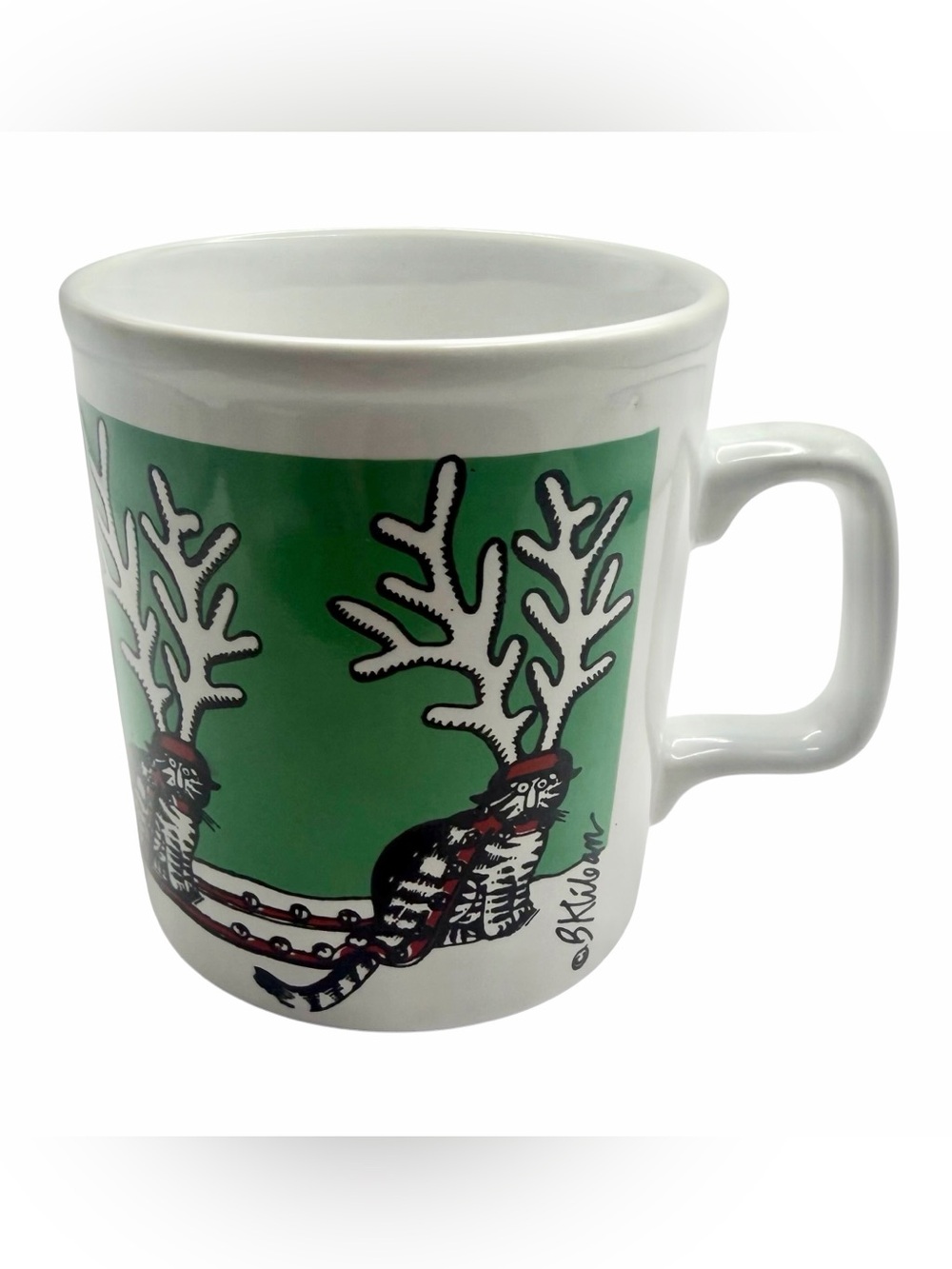Vintage Bernard B. Kliban "Reindeer Cats" Mug by Kiln Craft Made in England